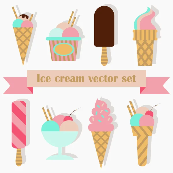 Ice cream vector set. — Stock Vector