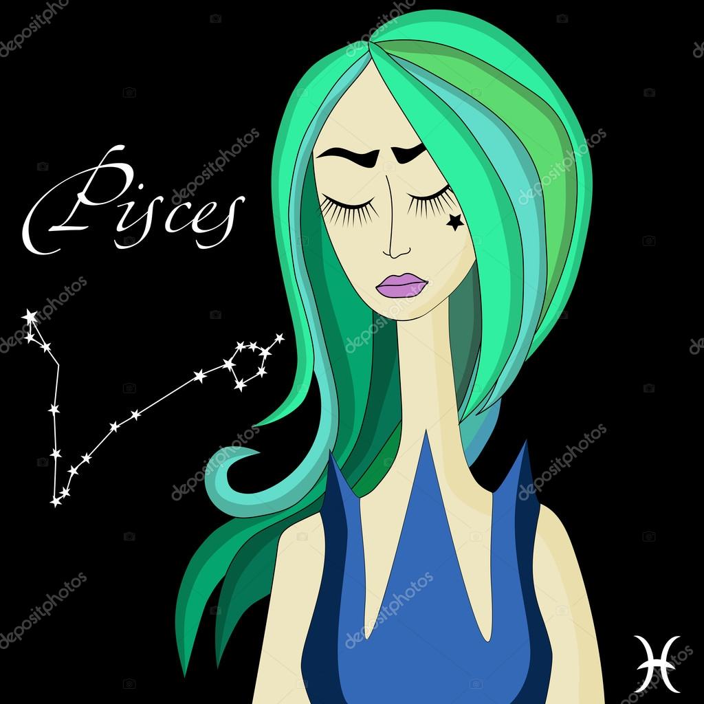 Zodiac character Pisces. — Stock Vector © Olizabet #96986716