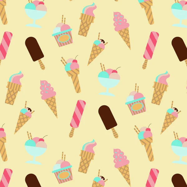 Ice cream pattern — Stock Vector