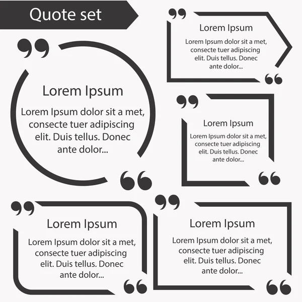 Quote borders set for text — Stock Vector