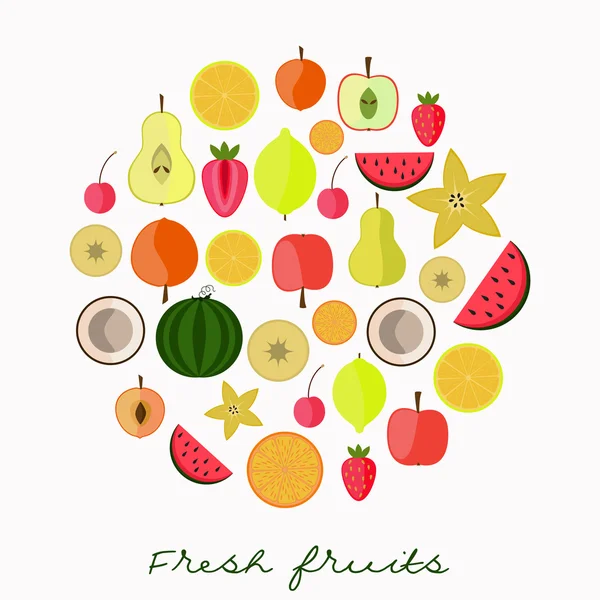 Συλλογή φρέσκα φρούτα — Διανυσματικό Αρχείο