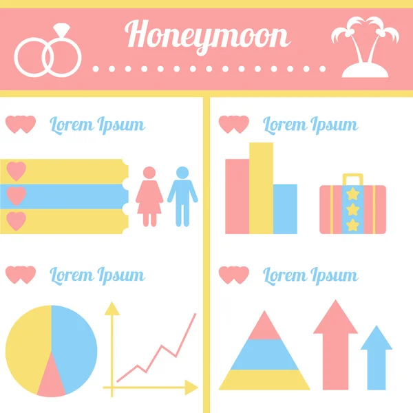 Honey moon information grafik — Stock vektor