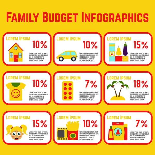 Інформація про сімейний бюджет Графічна — стоковий вектор