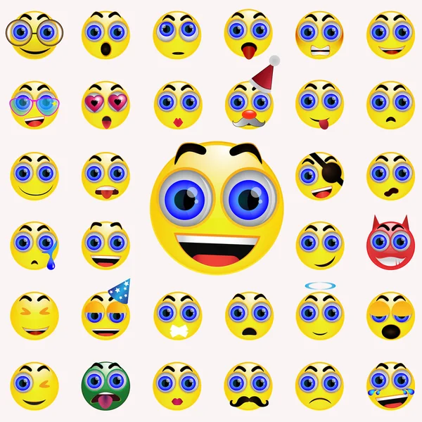 Conjunto de vector emoticono amarillo — Archivo Imágenes Vectoriales