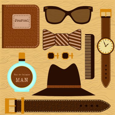 Adam aksesuar koleksiyonu vektör