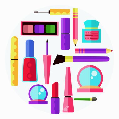 Kozmetik koleksiyonu. Vektör set.