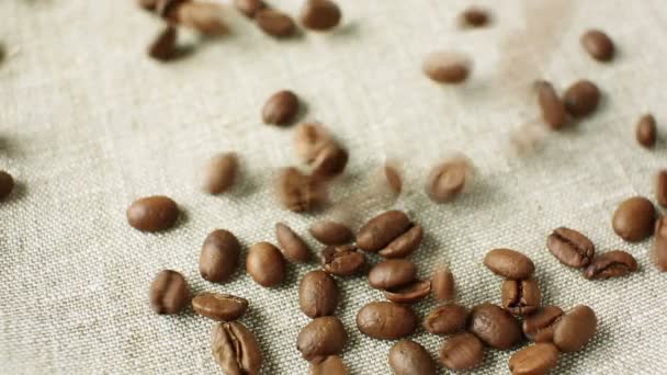 Chute aromatique torréfié grains de café — Video