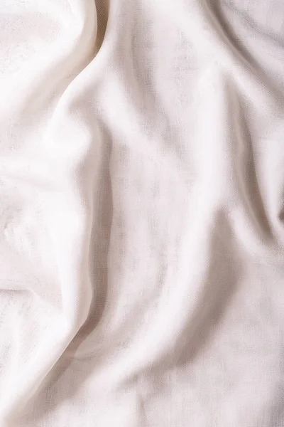 Gladde Elegante Witte Textiel Achtergrond Bovenaanzicht Vlak Kopieerruimte Rechtenvrije Stockafbeeldingen