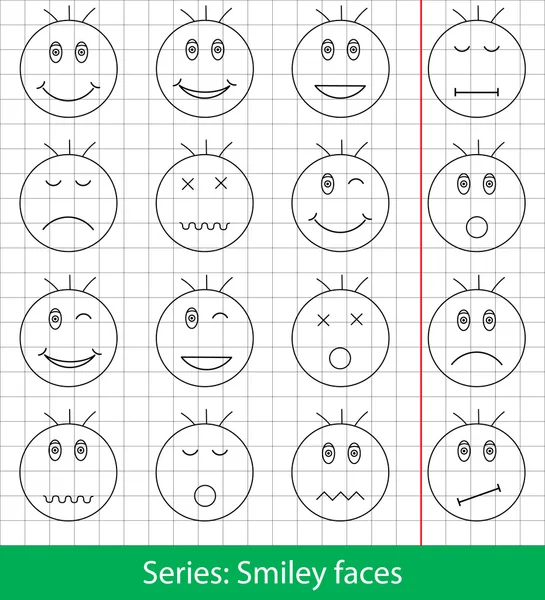 Smiley visages icônes ensemble Graphismes Vectoriels