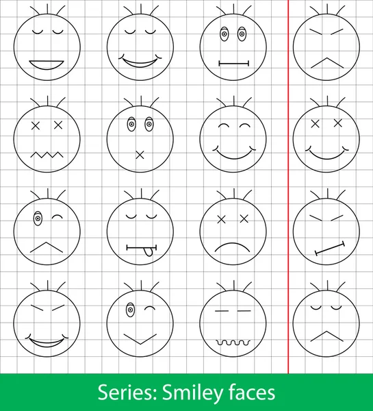 Smiley visages icônes ensemble Illustration De Stock