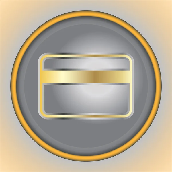 Ícone de volume Cartão de crédito prata — Vetor de Stock