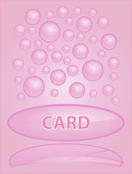 Růžové bubliny ikona s odrazem na růžovém pozadí s nápisem. — Stockový vektor