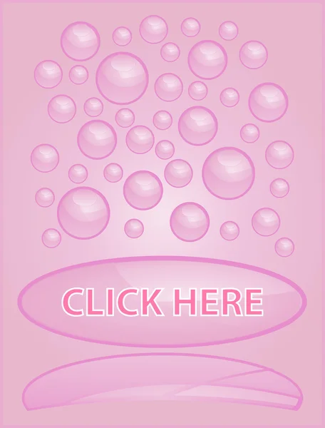 Icona a bolla rosa con riflesso su sfondo rosa con l'iscrizione . — Vettoriale Stock