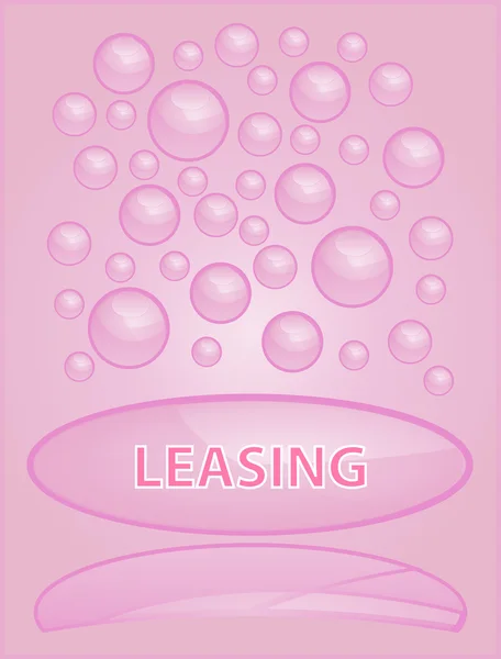Pink bubble icon with reflection on a pink background with the inscription. — Stock Vector