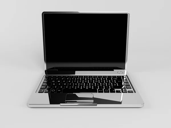Computer portatile 3d aperto — Foto Stock