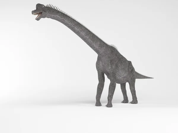 3D renderizado de un dinosaurio dentro de un escenario blanco — Foto de Stock