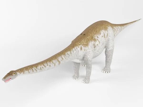 3d rendu d'un dinosaure à l'intérieur d'un étage blanc — Photo