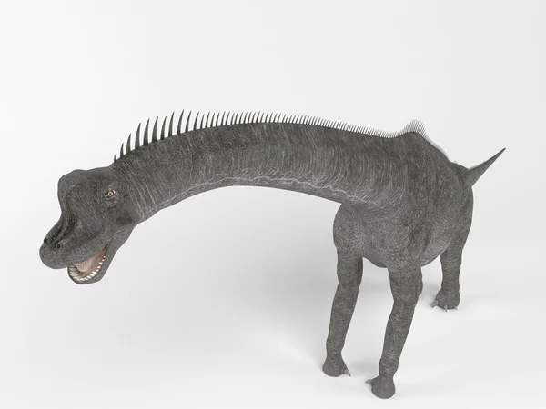 3D render egy dinoszaurusz, belsejében egy fehér színpad — Stock Fotó