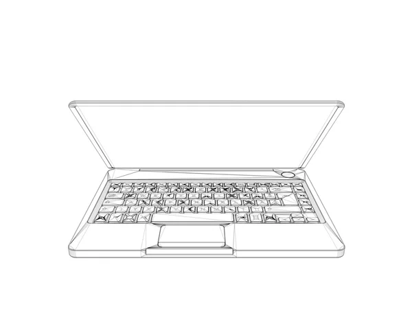 3D-ноутбук, чорно-білі — стокове фото