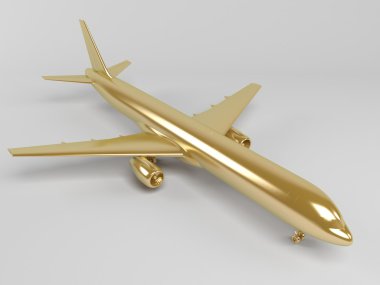 beyaz izole altın 3d nesne