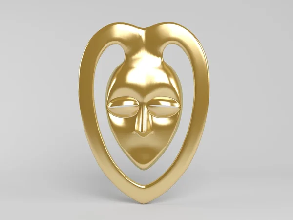 3d 的黄金面具 — 图库照片