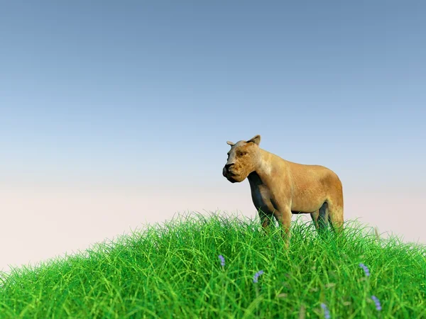3D-Tier in der Wiese — Stockfoto