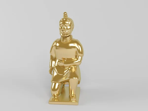 3d 的金色雕像 — 图库照片