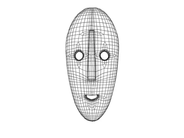 3D mask trådram — Stockfoto