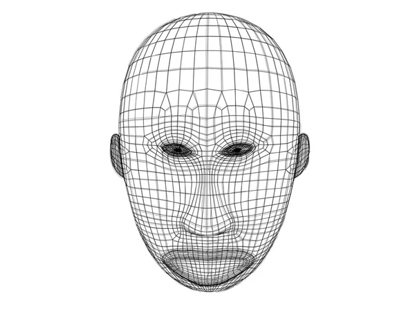 3d máscara wireframe — Fotografia de Stock