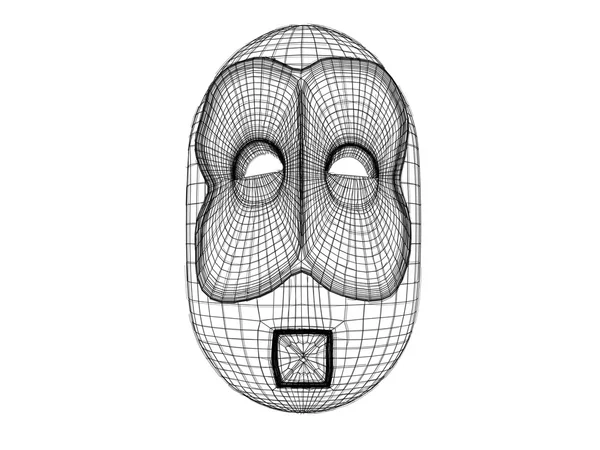 3d máscara wireframe — Fotografia de Stock