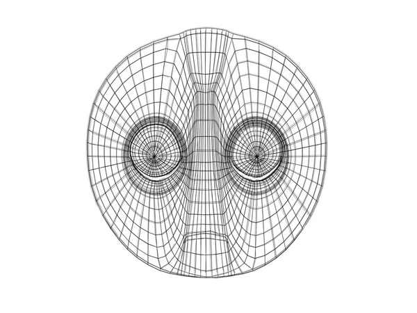 Model szkieletowy 3D maska — Zdjęcie stockowe