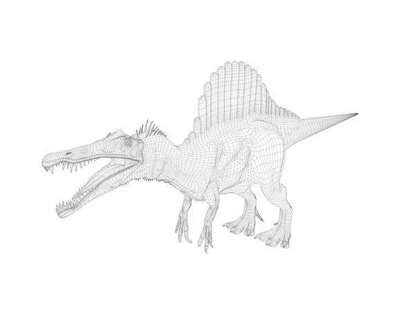 3d 와이어 프레임 공룡 — 스톡 사진