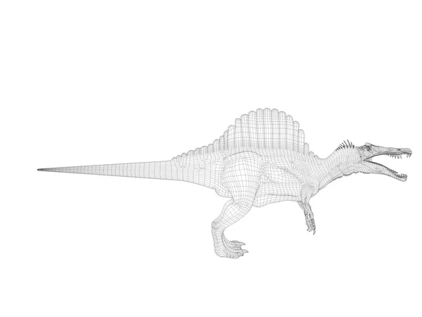 3 d ワイヤ フレーム恐竜 — ストック写真