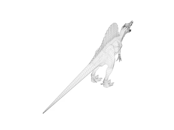 Dinossauro wireframe 3d — Fotografia de Stock