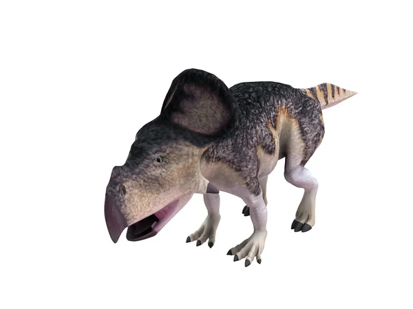 3D göra en dinosaurie inuti en vit fas — Stockfoto