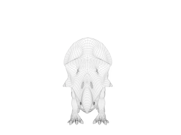 三维线框恐龙 — 图库照片
