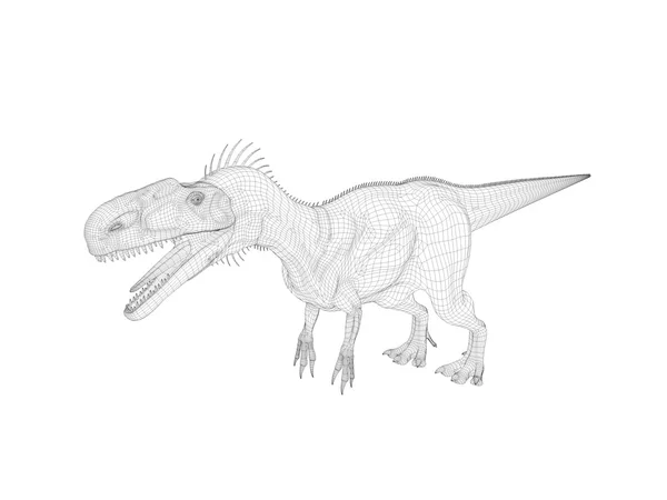 3d wireframe dinosaur — Stock Photo, Image