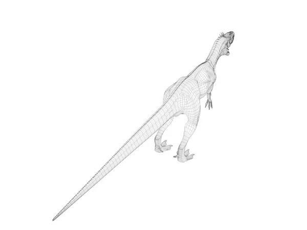 3d wireframe dinosaur — Stock Photo, Image