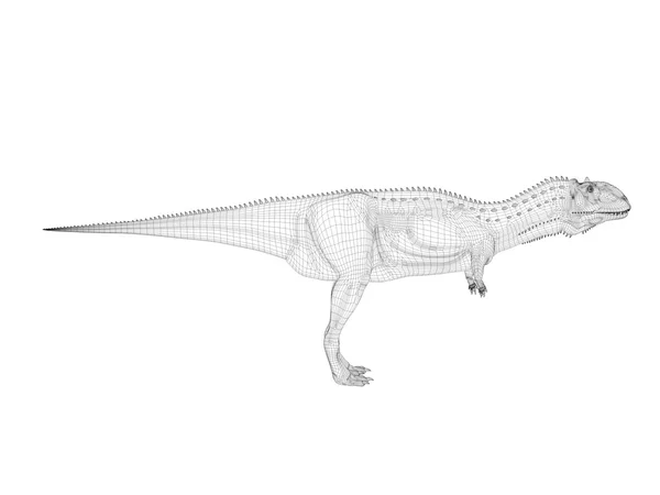 Dinossauro wireframe 3d — Fotografia de Stock