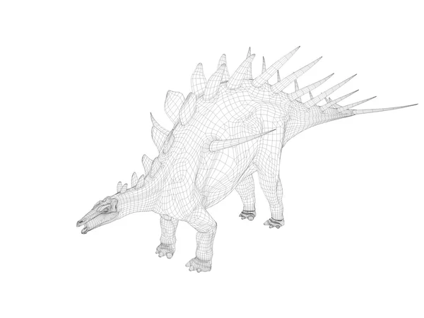 3D wireframe δεινόσαυρος — Φωτογραφία Αρχείου