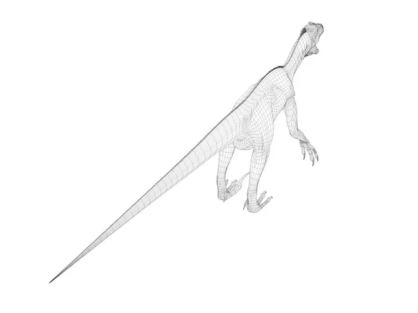 3d wireframe dinosaur — Stock Photo, Image
