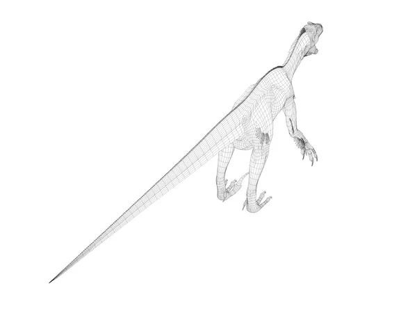 Dinossauro wireframe 3d — Fotografia de Stock
