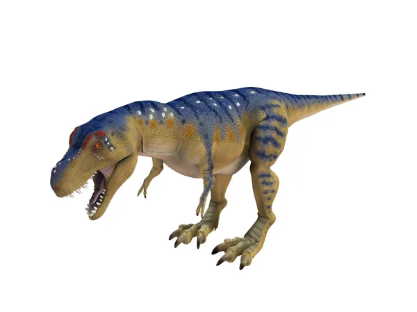 3D render dinozaura wewnątrz biały etap — Zdjęcie stockowe