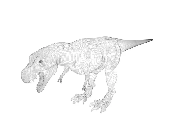 3d wireframe dinosaur — Stock Photo, Image