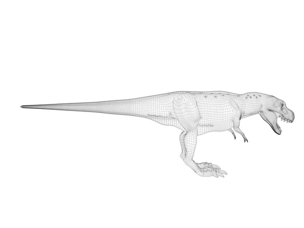 3D drátový model dinosaura — Stock fotografie