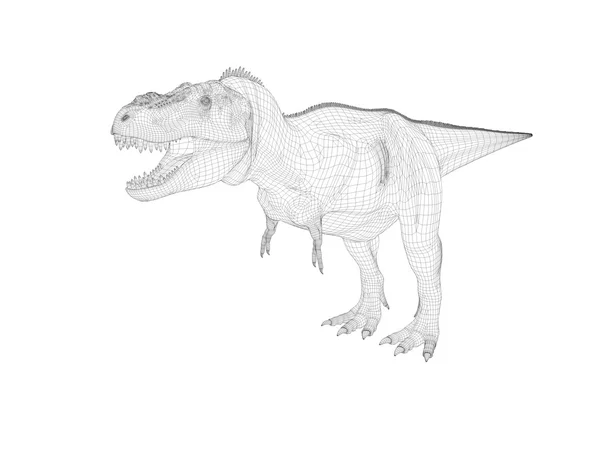 Dinosauro wireframe 3d — Foto Stock