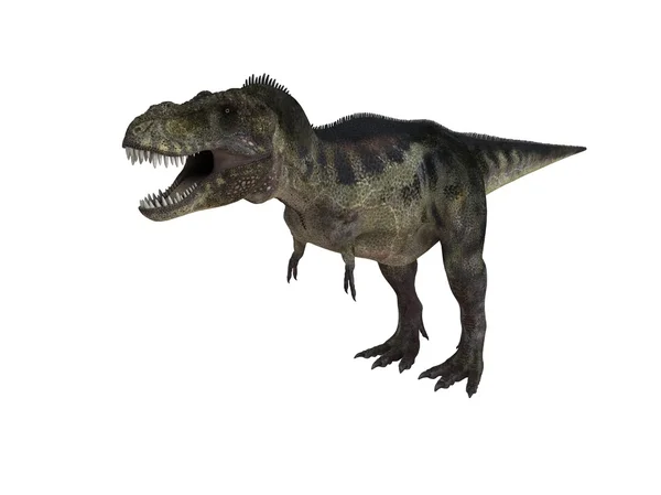 3D render egy dinoszaurusz, belsejében egy fehér színpad — Stock Fotó