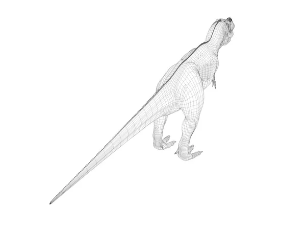 Dinosaure 3d wireframe — Photo