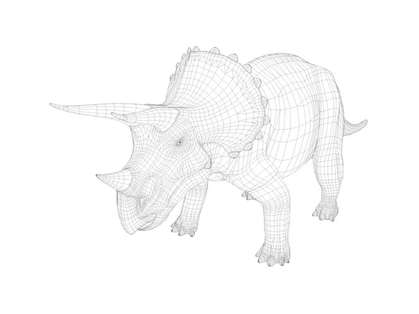 3D trådmodell dinosaurie — Stockfoto