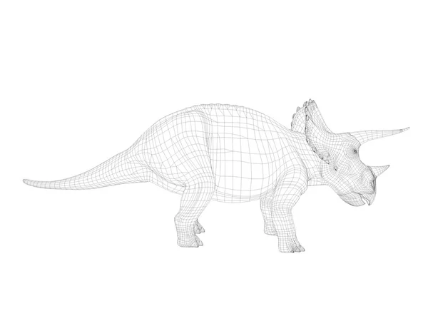 Dinosauro wireframe 3d — Foto Stock